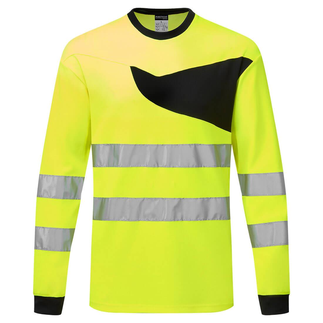 PORTWEST PW221 T-SHIRT OSTRZEGAWCZY Z DŁUGIMI RĘKAWAMI PW2; ŻÓŁTY/CZARNY