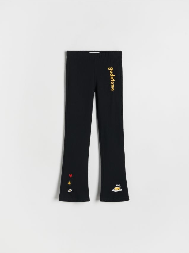Reserved - Spodnie flare Gudetama - czarny