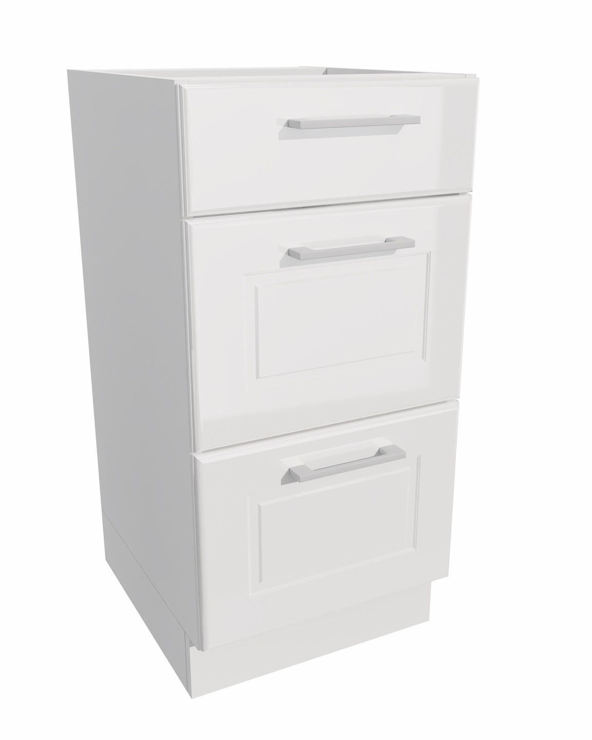 Szafka Dolna Alto 3 Szuflady 40X82 Cm Mdf Biały Połysk