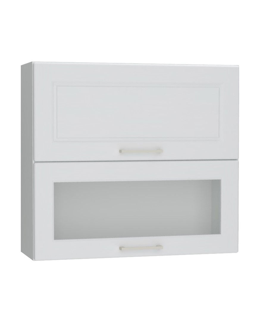 Szafka Wisząca Alto 2 Fronty Uchylne 1 Witryna 1 Front 80X72 Cm Mdf Jasny Szary