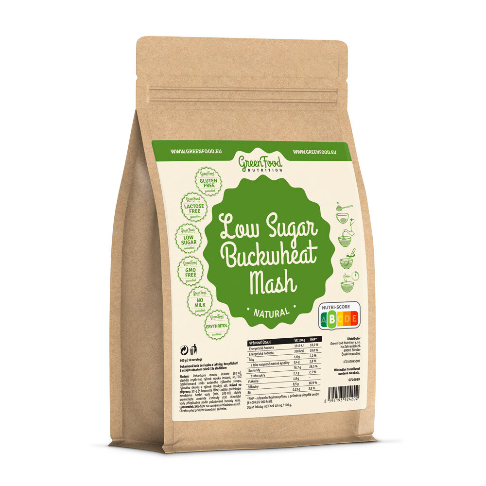 GreenFood Low Sugar Buckwheat Mash 500 g bez smaku