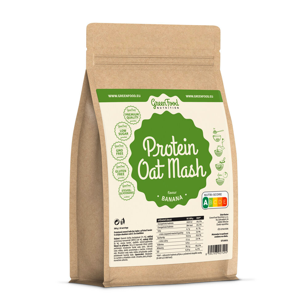 GreenFood Protein Oat Mash 500 g bez smaku