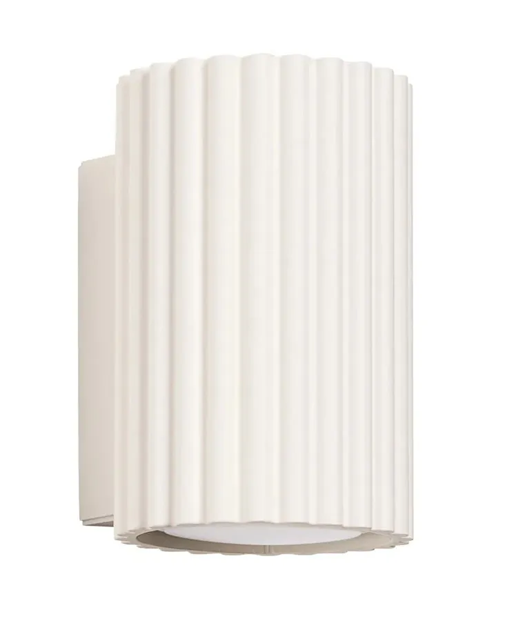 Kremowy nowoczesny metalowy kinkiet ryflowany A7-R88