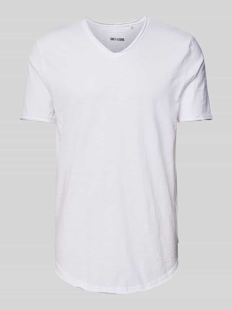 T-shirt z dekoltem w serek model ‘BENNE’