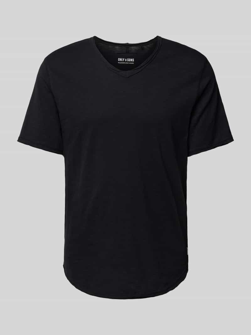 T-shirt z dekoltem w serek model ‘BENNE’