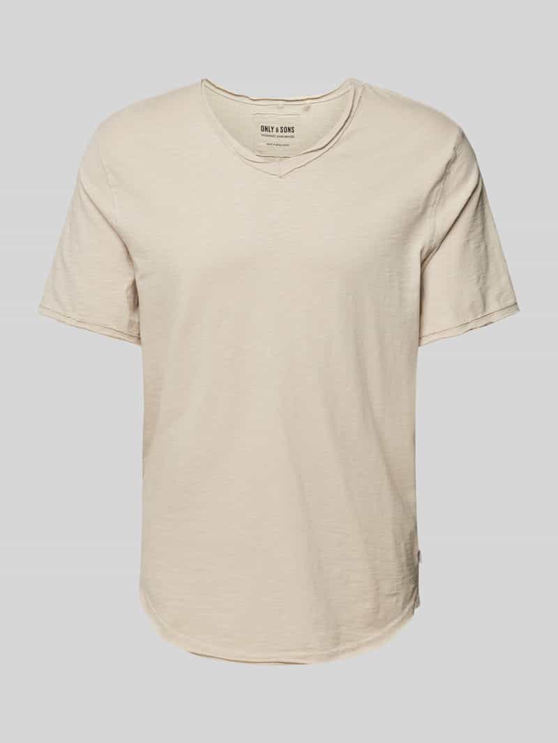 T-shirt z dekoltem w serek model ‘BENNE’