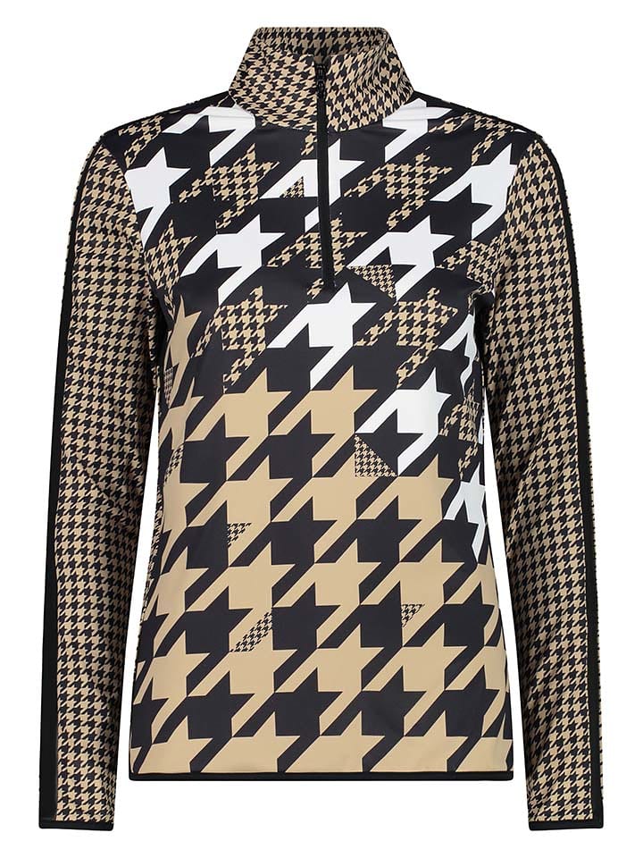 CMP Bluza polarowa w kolorze beżowo-biało-czarnym