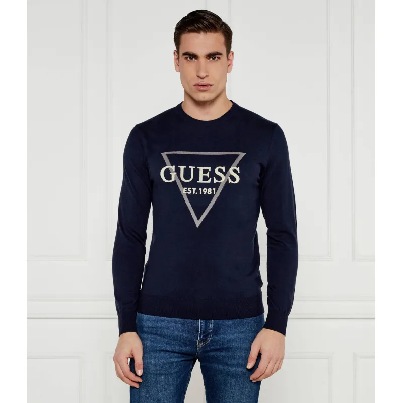 GUESS Sweter FABIAN Regular Fit z dodatkiem kaszmiru