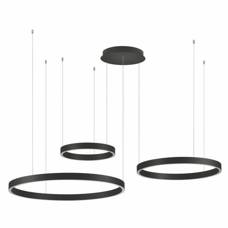 Zwisająca lampa nad stół BARI LE44317 LED 181W 3000K pierścienie czarny