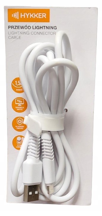 HYKKER Kabel USB-A IPHONE 1,5 m BIAŁY