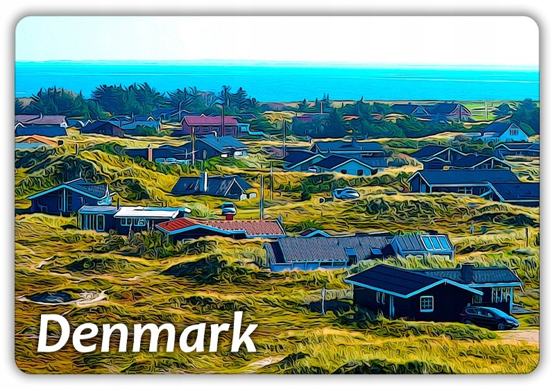 DANIA - Domki - Morze - Skandynawia - Magnes na lodówkę