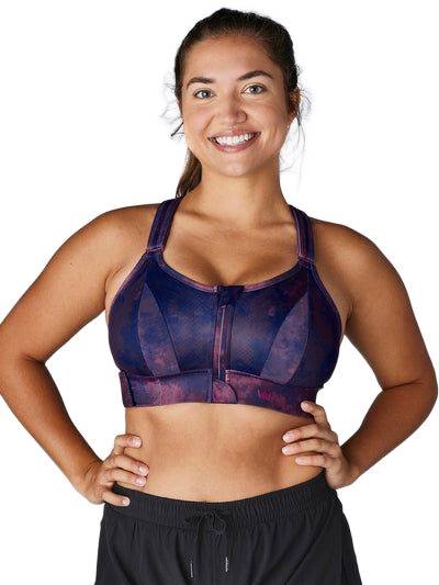 BIUSTONOSZ SPORTOWY SHEFIT TIE DYE GRANAT MOCNE PODTRZYMANIE REGULOWANY XL