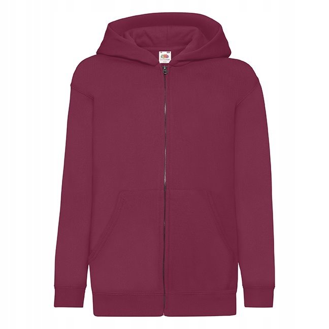 Bluza Dziecięca Z Kapturem Rozpinana Burgundowy r. 12-13(152)
