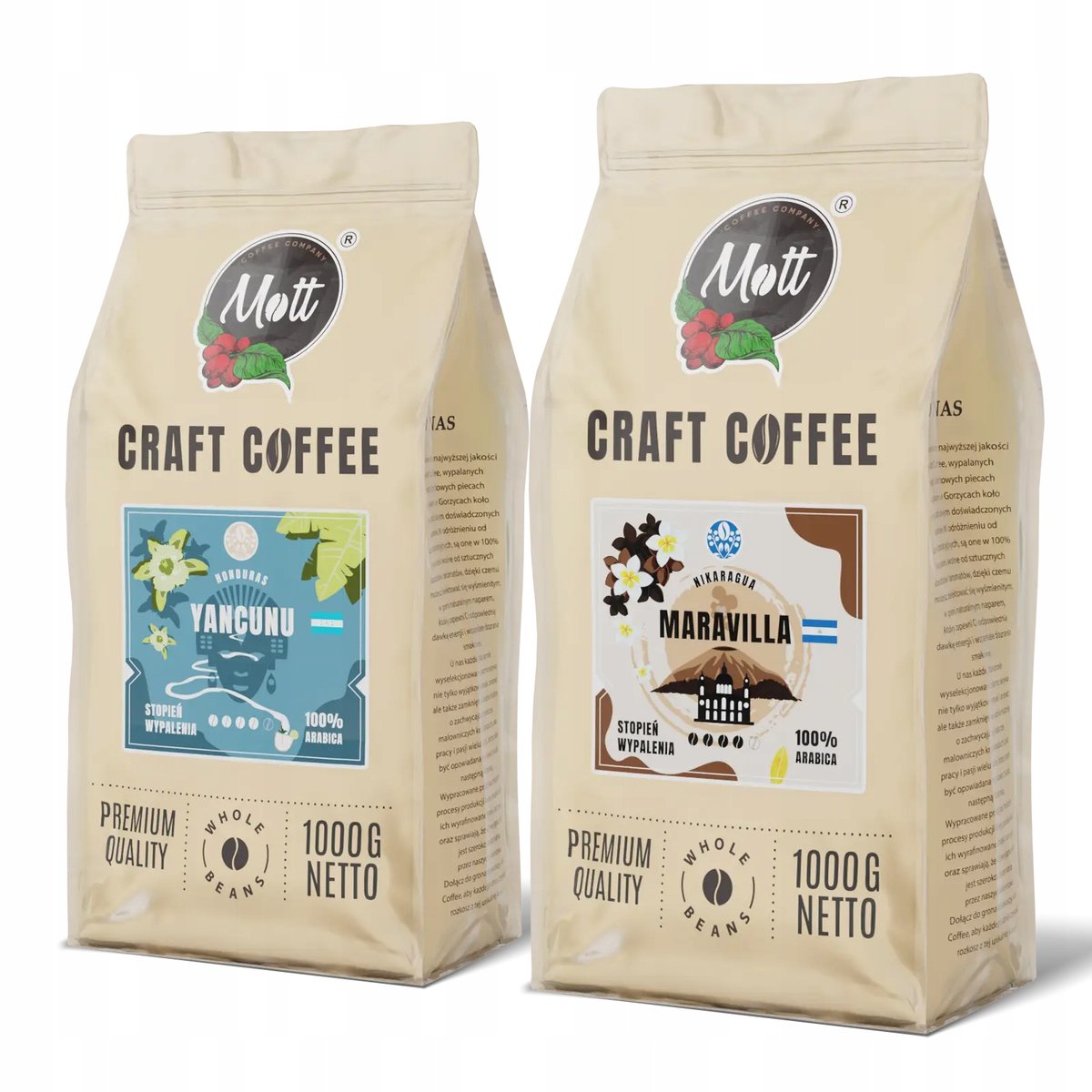 Kawa ziarnista 1x2kg - Świeżo Palona 100% Arabica - Maravilla i Yancunu