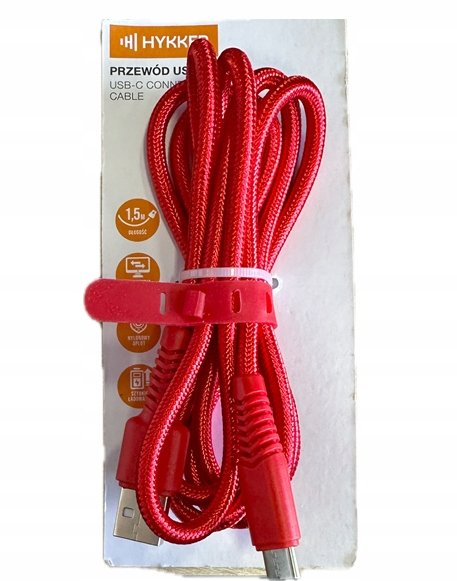 HYKKER Kabel USB-A USB-C 1,5 m CZERWONY