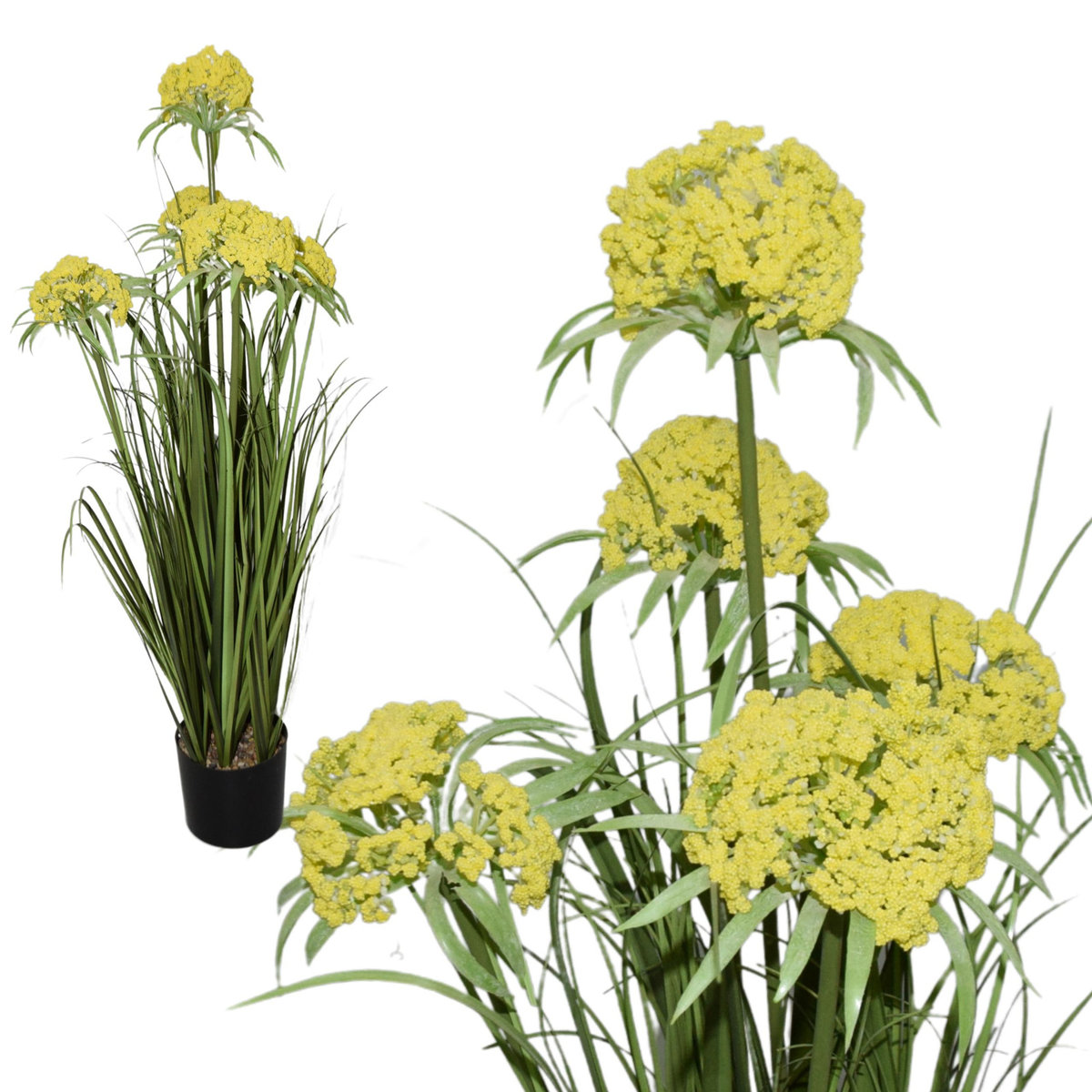 Trawa Roślina W Doniczce Sztuczne Kwiaty Premium