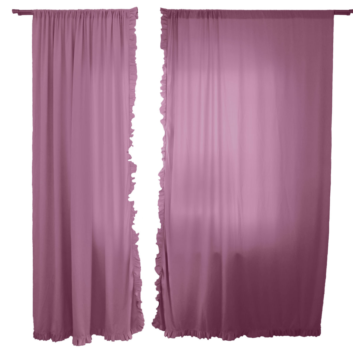 Zasłona Na Okno Okna Z Falbanką Do Salonu Sypialni 150X250 Cm Retro Róż