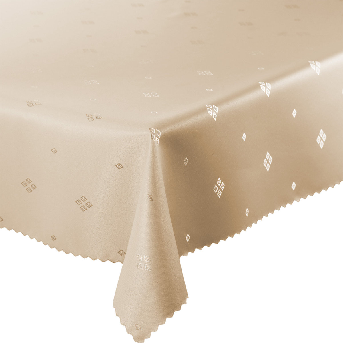 Obrus Plamoodporny Romb Beżowy Okrągły-śr. 80 cm