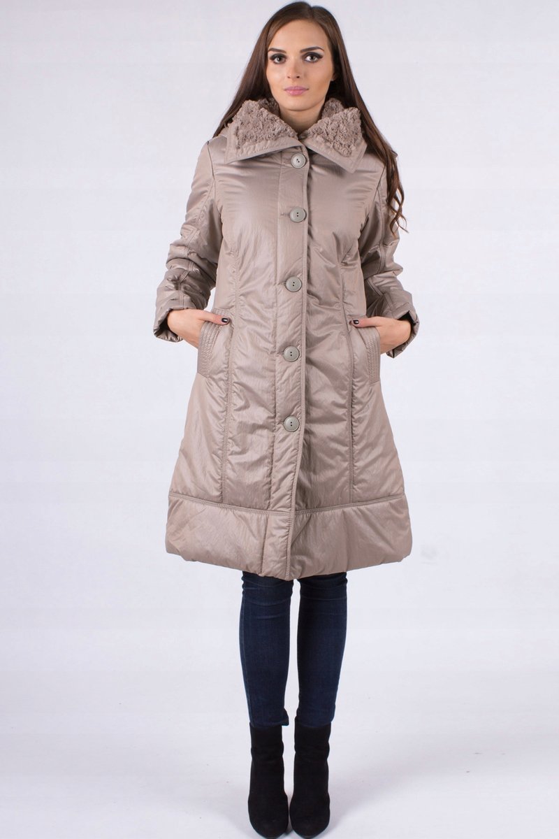 PŁASZCZ DAMSKI ELEGANCKI KAPTUR PROSTY OKAZJA