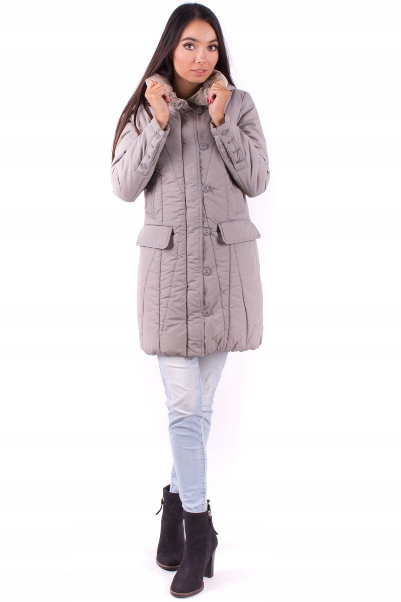 KURTKA ZIMOWA DAMSKA kAPTUR FUTRO EXTRA OKAZJA