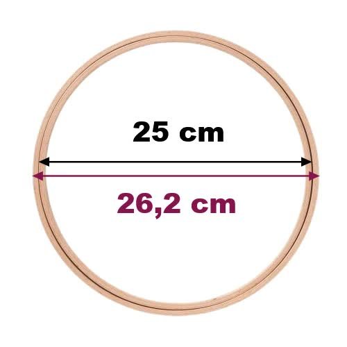 Drewniane, bukowe obręcze do makramy, tamborek bezśrubowy 25cm/8mm Nurge 6