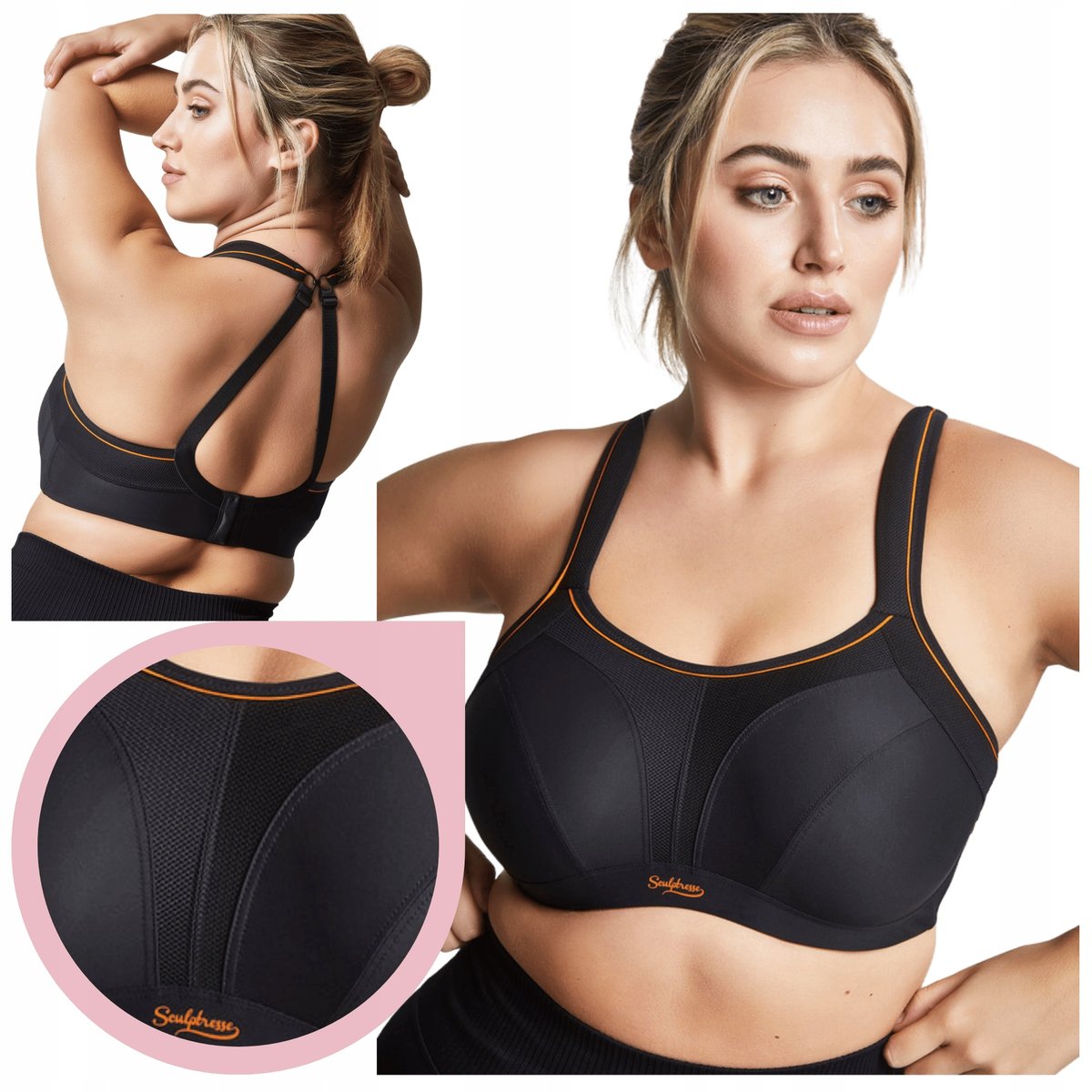 Biustonosz Panache Sports SCULPTRESSE WIRED N-Padded czarny - 36HH/80L