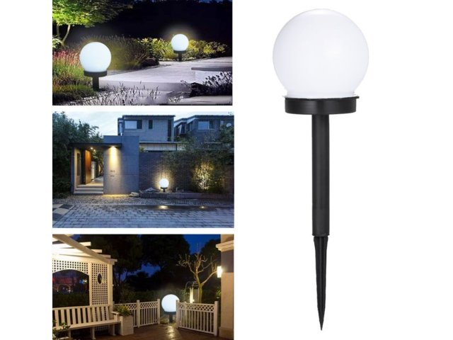 Lampa Solarna Led Lampka Ogrodowa Solar Kula 10 Cm
