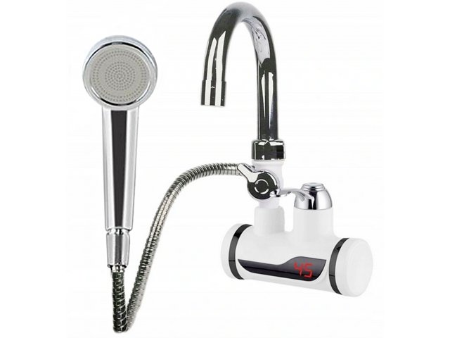 Przepływowy Podgrzewacz Wody Prysznic Kran Ścienny