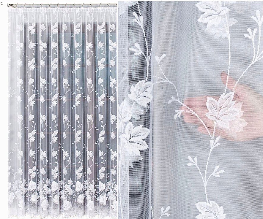 Bożena Firana Żakardowa Wzór 023025, 200X250Cm Prosta (Gotowa) Z Obszyciem