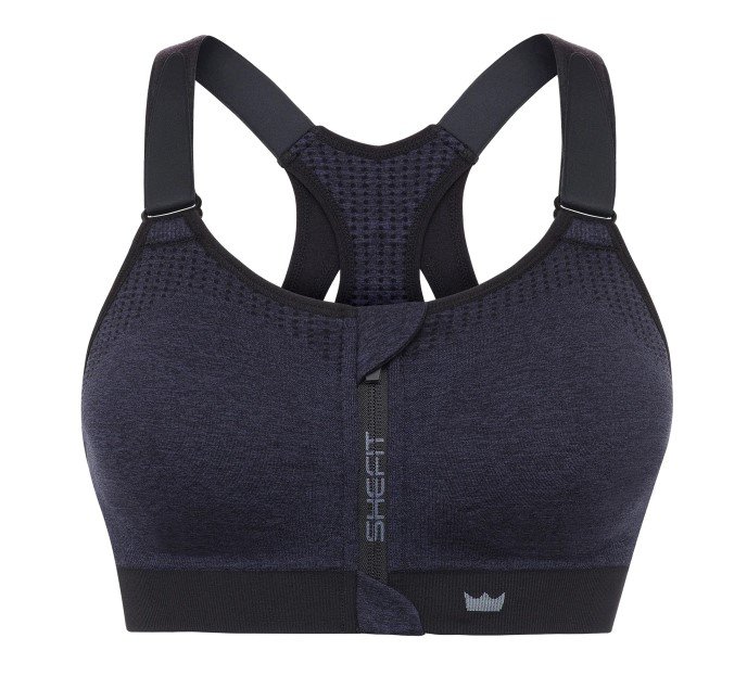 BIUSTONOSZ SPORTOWY SHEFIT GRANATOWY NISKIE PODTRZYMANIE 4XL TRENING