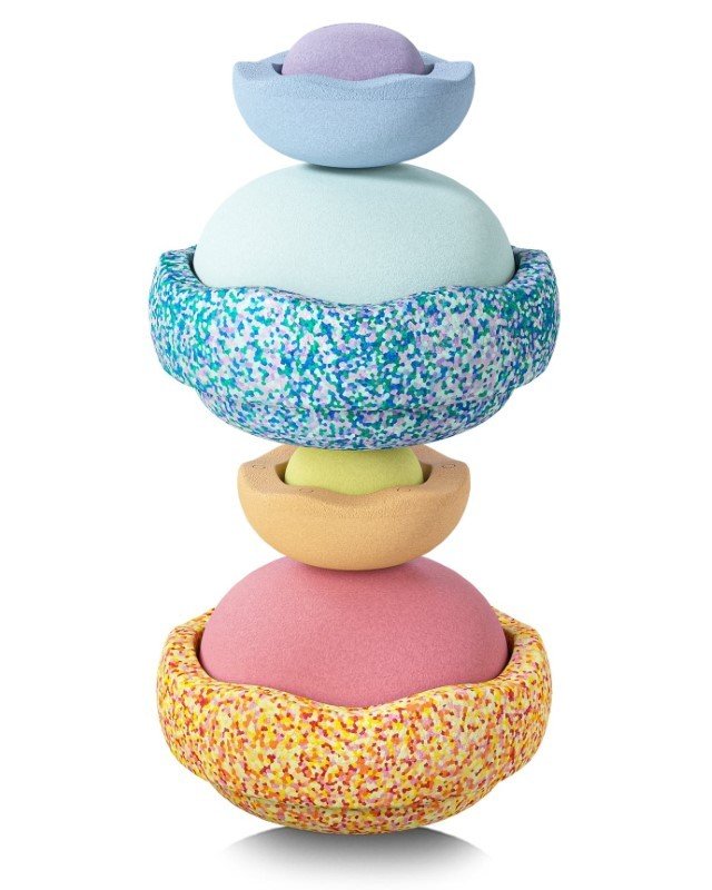 Stapelstein - Zestaw 6+1 krążków sensorycznych do zabaw ruchowych Inside Set - pastel