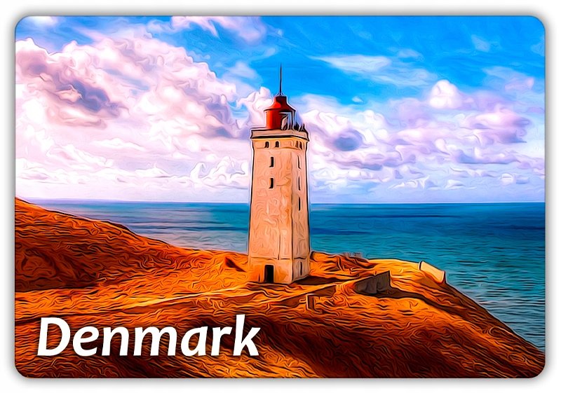 DANIA - Latarnia morska - Danmark - Królestwo Danii - Magnes na lodówkę