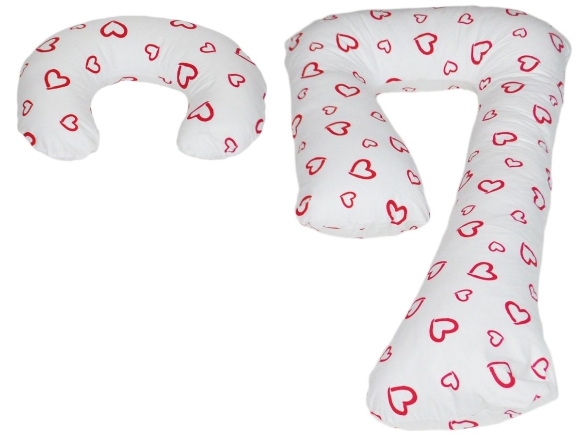 Zestaw Poduszek Uniwersalnych, Wygodne, Ciążowe Zestaw Poduszek Uniwersalnych, Wygodne, Ciążowe (Wzór: Czerwone Serca)