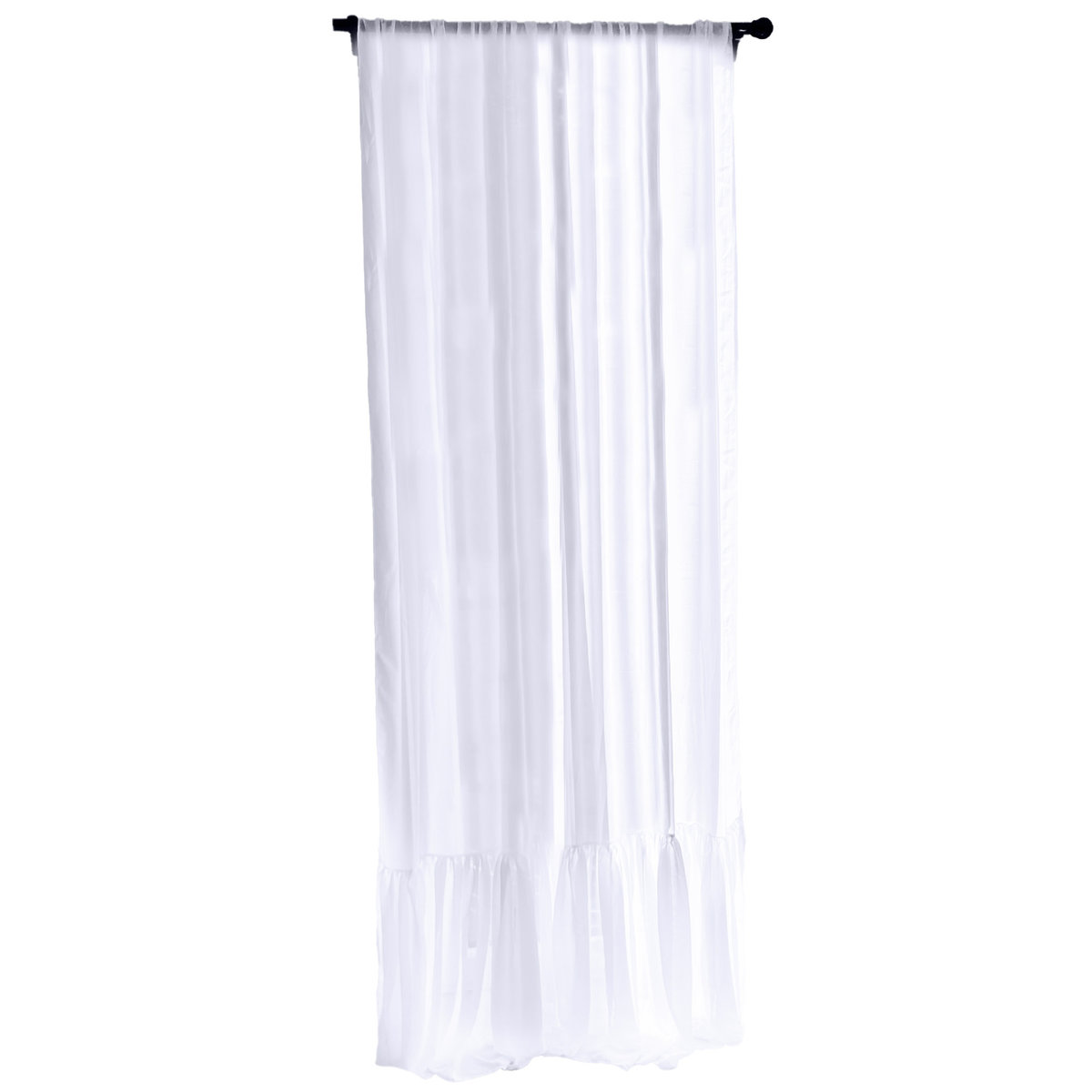 Firana Zasłona Z Ozdobną Falbanką Szyfonowa Do Salonu Na Okno Biała 250X140 Cm