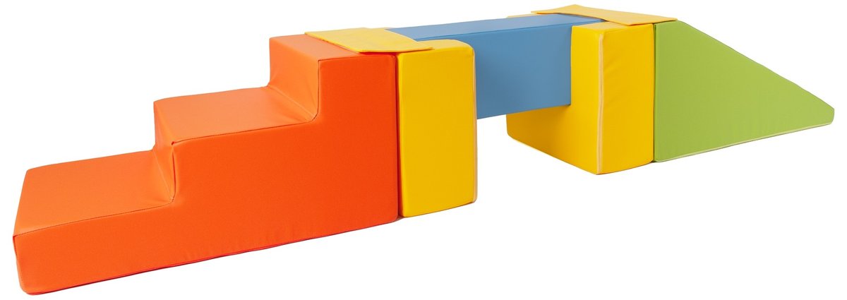 Zestaw 5 Klocków Piankowych Kładka Ze Zjeżdżalnią Zestaw 5 Klocków Piankowych Kładka Ze Zjeżdżalnią (Kolor: Żółty, Zielony, Niebieski, Pomarańczowy)