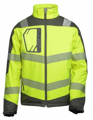 KURTKA SOFTSHELL OSTRZ.ŻÓŁTO-SZARA S