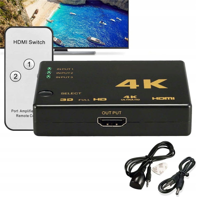 Rozdzielacz Hdmi Z Pilotem Mały Hd-Sw-10