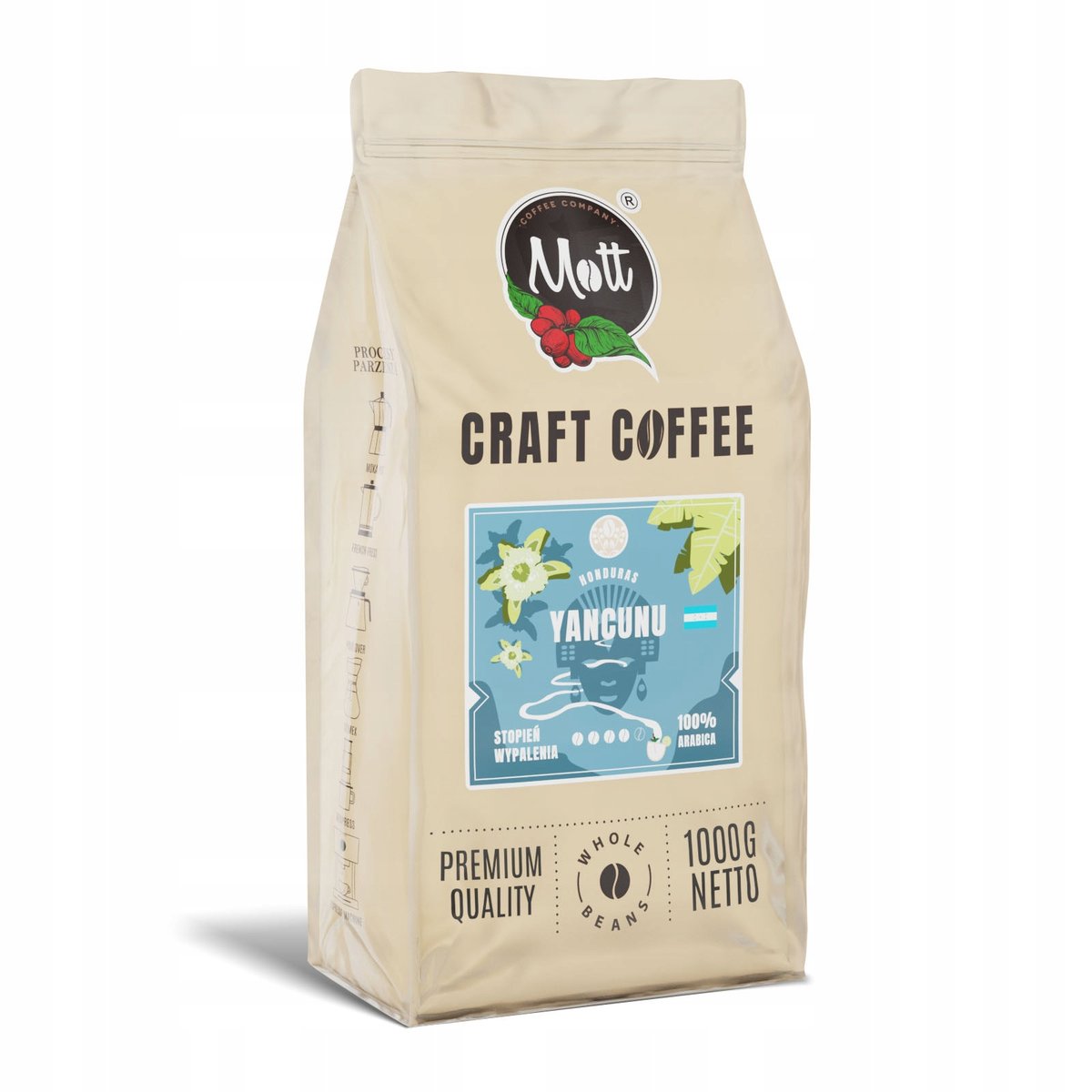 Kawa Ziarnista 1kg HONDURAS - Yancunu - Świeżo Palona z Palarni 100%Arabica