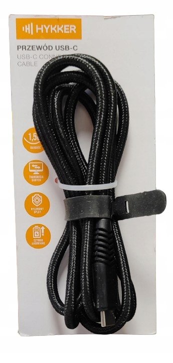 HYKKER Kabel USB-A USB-C 1,5 m CZARNY