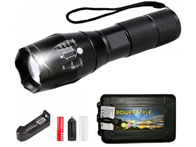 Mocna Taktyczna Latarka Wojskowa Cree Xm-L T6 Zoom