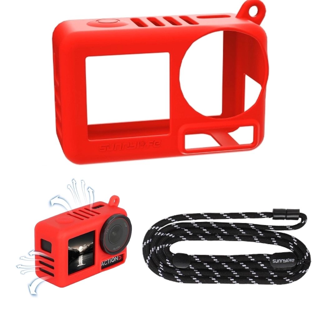 Akcesoria do DJI Action 5 PRO - Etui Silikonowa Pokrowiec Ochronny Smycz