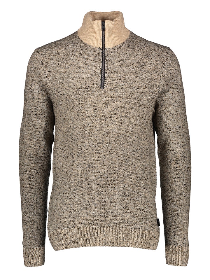 Jack & Jones Sweter w kolorze beżowo-czarnym