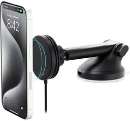 iOttie Uchwyt samochodowy na szybę / deskę rozdzielczą, Velox Mini Qi2 15W z ładowaniem indukcyjnym do MagSafe, czarny