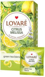 Herbata Zielona Liściasta Citrus Melissa Lovare, 24 torebki x 1.5g