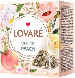 Herbata Biała WHITE PEACH, Lovare, 15 piramidek x 2g