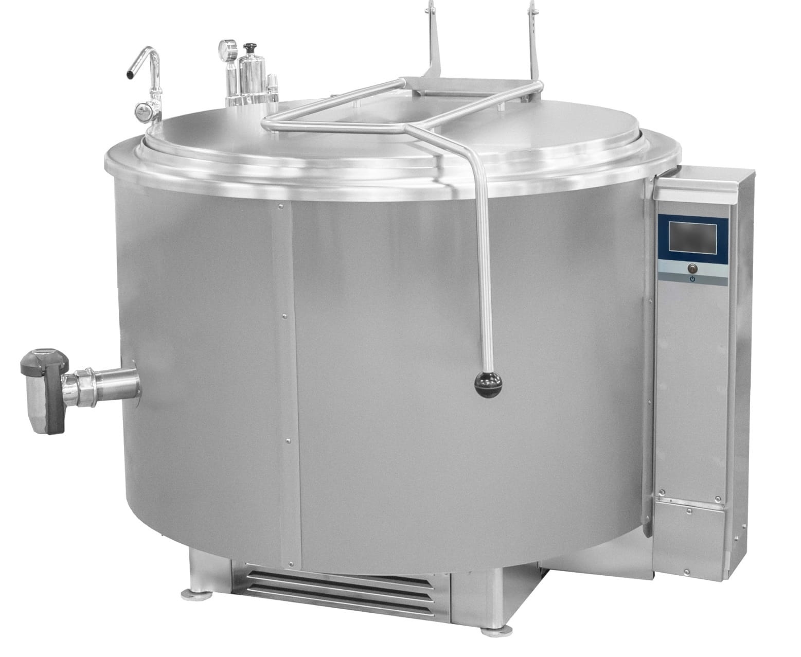 Kocioł warzelny elektryczny z grzaniem pośrednim opcja mieszadła 48 kW 400 V 500 l 1320x1330x1180 mm RQK-505ER