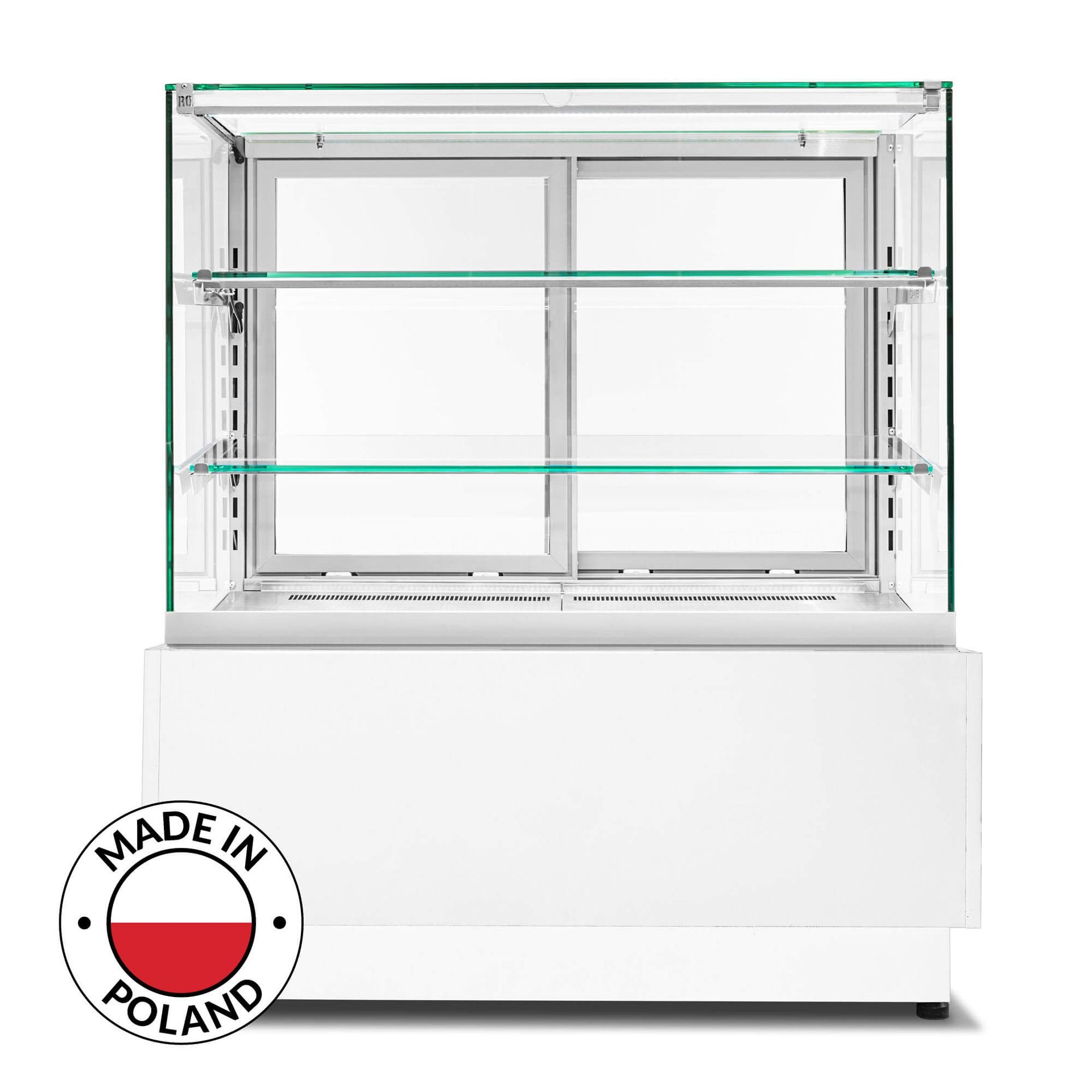 Witryna cukiernicza neutralna Dolce Visione Breve Neutro Premium 1300 stal nierdzewna wersja obniżona 1300x670x1110