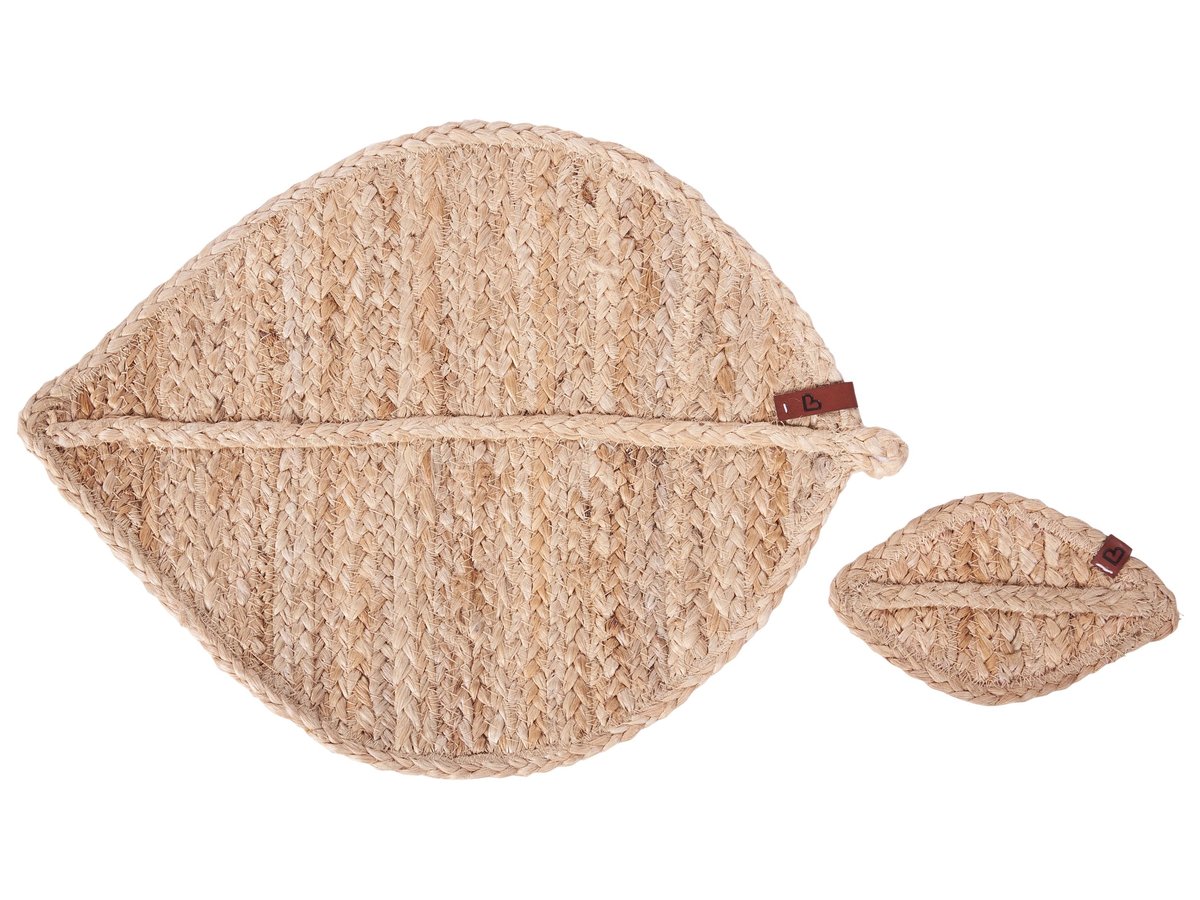 Zestaw 12 podkładek na stół PEPPERLEAF Naturalny Juta