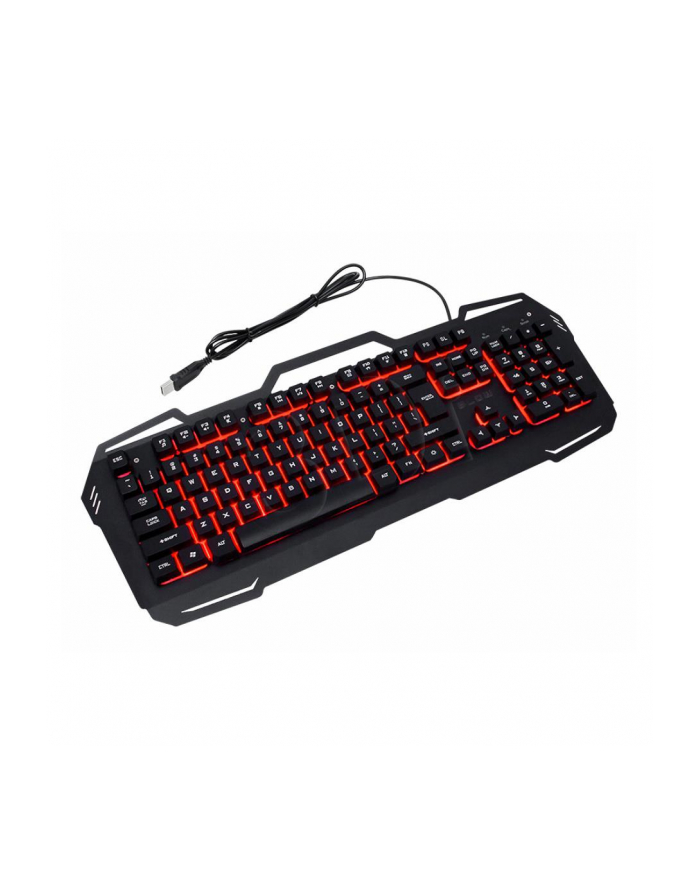 Klawiatura BLOW LED RED K-2 membranowa; USB 2.0; US; kolor czarny