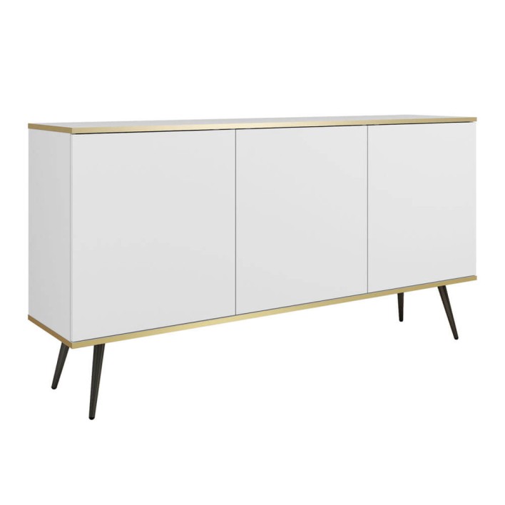 Komoda ORO K-160 Biały Czarne nogi
